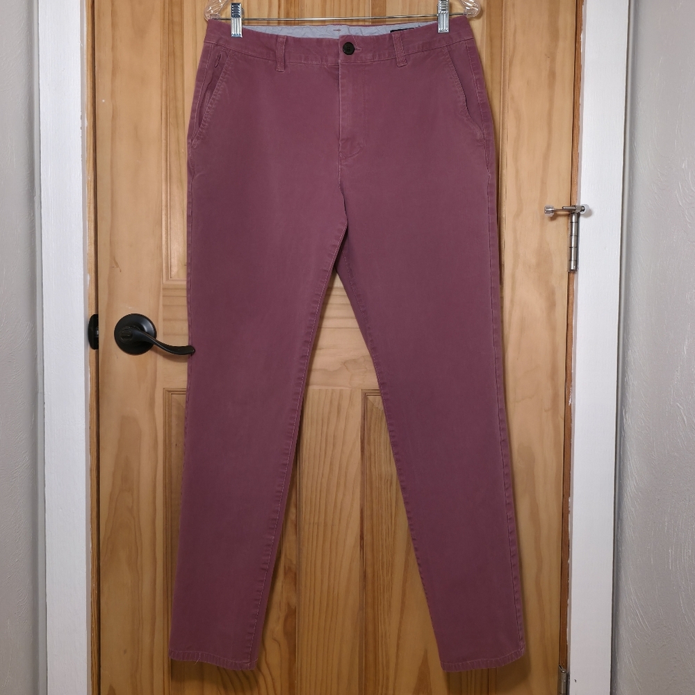 EUC Bonobos Stretch Washed Chino Pants — Slim Fit | Burgundy Rose | Size 32x32